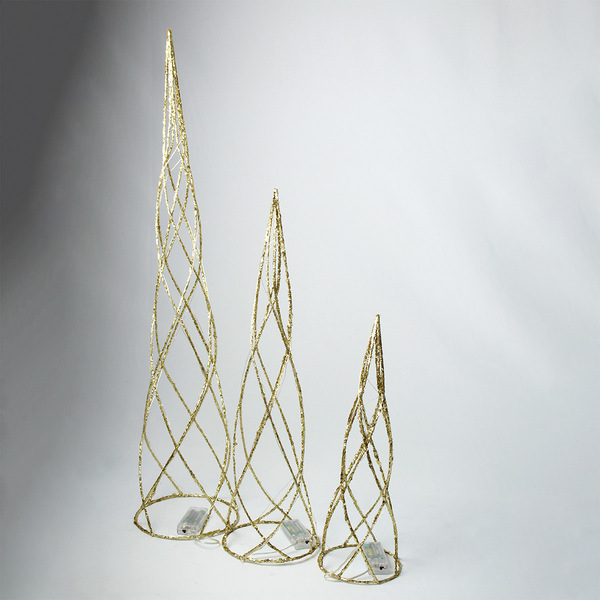 Árvore De Natal - Trio De Árvores Decorativas Dourada| Natal